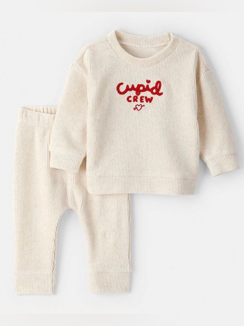 Baby Carter's Valentine's Day 2-pc. Cupid Crew LS Tee & Pant Set in Cupid Crew